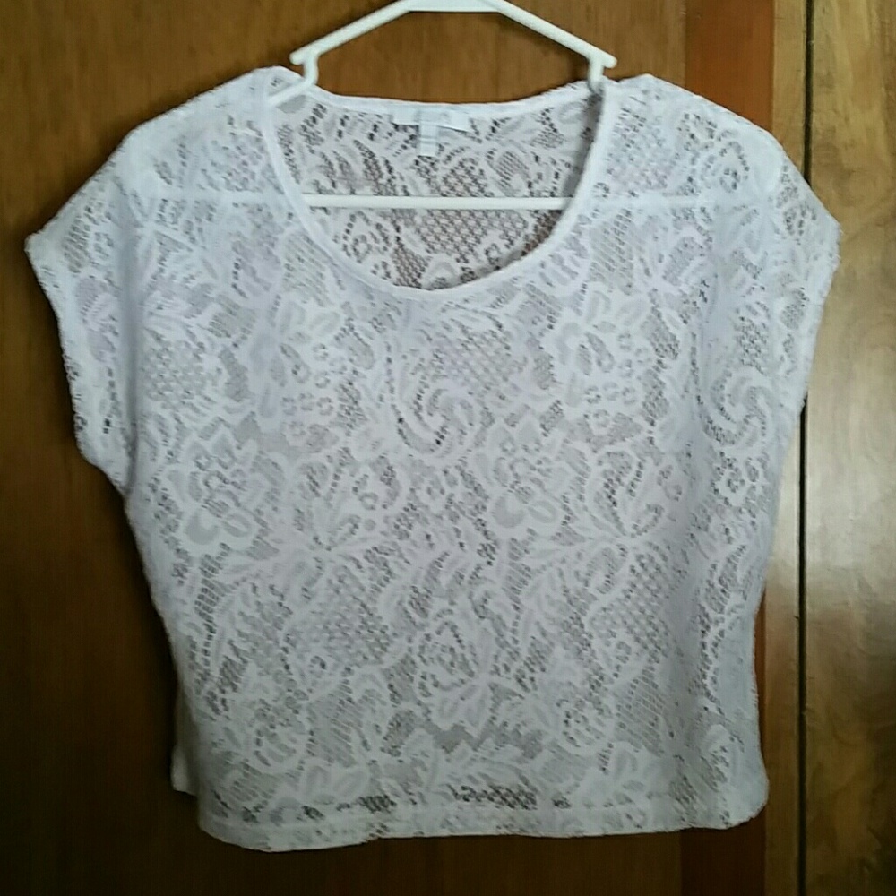 DELIA'S WHITE LACE CROP